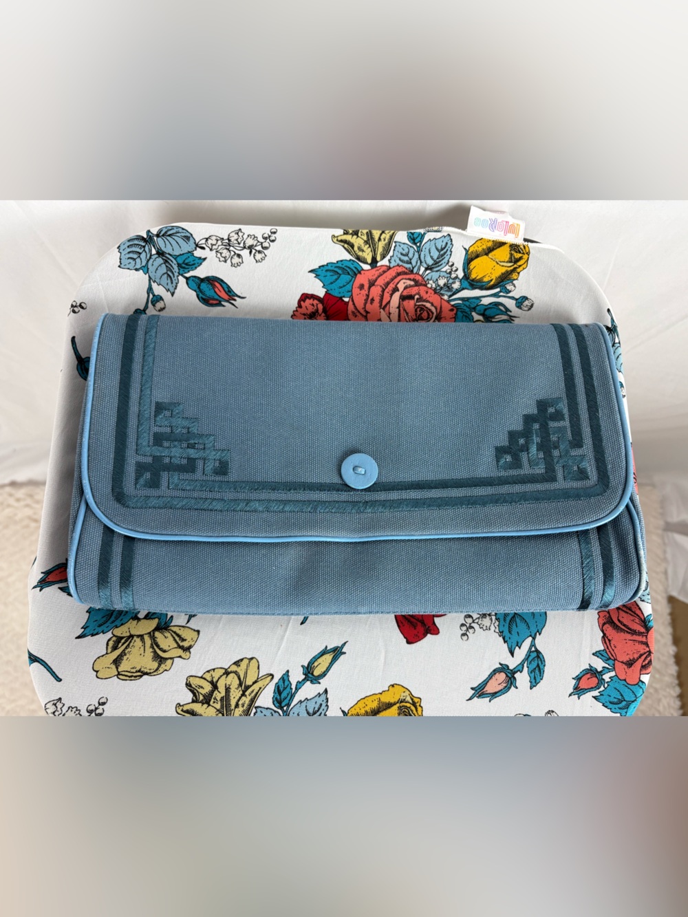 Serena & Lily Blue Foldover Clutch